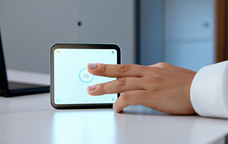 A young professional in a modest, smart casual outfit, gently interacting with a sleek, minimalist smart home device on a modern, clean desk. Soft, warm ambient light illuminates the scene, highlighting the device's subtle, responsive glowing interface. The person's expression is calm, content, and engaged, reflecting a seamless and intuitive user experience. The background is a blurred, contemporary living space, emphasizing comfort and technological harmony. Perfect anatomy, correct proportions, natural pose, well-formed hands, proper finger count, natural body proportions. Professional photography, high resolution, soft focus, depth of field. safe for work, appropriate content, fully clothed, professional, family-friendly.