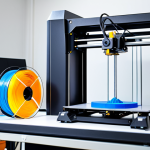 제품디자인 현장에서 가장 많이 쓰이는 프린터 종류 - FDM 3D Printer in Action**

A high-resolution photo of an FDM 3D printer creating a complex geometri...