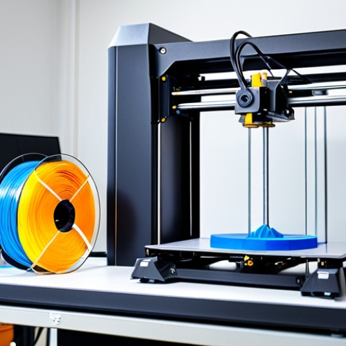 Home 15 제품디자인 현장에서 가장 많이 쓰이는 프린터 종류 - FDM 3D Printer in Action**
A high-resolution photo of an FDM 3D printer creating a complex geometri...