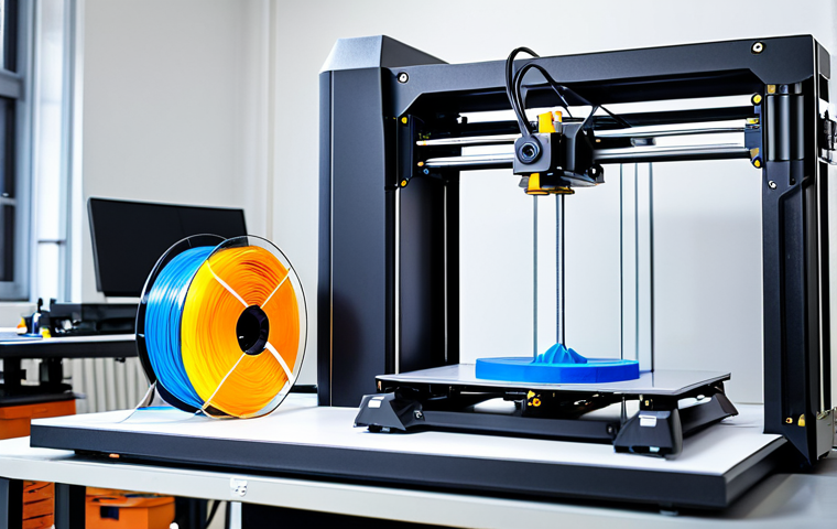 제품디자인 현장에서 가장 많이 쓰이는 프린터 종류 - FDM 3D Printer in Action**
A high-resolution photo of an FDM 3D printer creating a complex geometri...