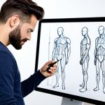 제품디자인 자격증 시험 난이도 비교 - **Prompt:** A professional product designer in a modern studio, sketching ideas for a new gadget, we...