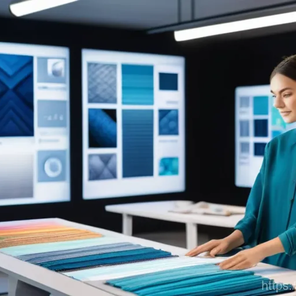 제품디자인 프로젝트 사례 분석 - **Prompt 1: AI-Powered Textile Design Studio**
A bright, modern textile design studio where a di...